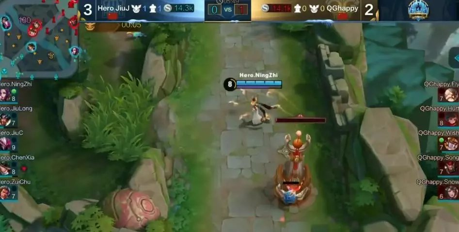 东风战神与冰川之巅在王者荣耀国际版中上演巅峰对决，最终战术得当压制对手，这场打得太精彩的简单介绍